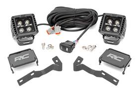 71082 Rough Country 2 Inch Led Ditch Light Kit With White Drl For 2016-2023 Tacoma -