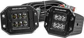 70803bl Rough Country Suspension 2-inch Square Flush Mount Cree Led Lights - Pair Black Series