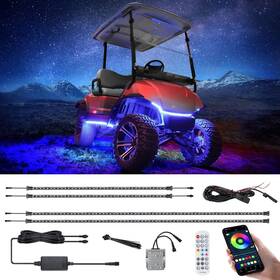 Roy-0431tg Roykaw Golf Cart Underglow Led Strip Lights Accent Neon Lighting Kit For Ezgo