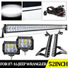 S08b240002 Led Work Light Bar Combo Pods Wire For Jeep Wrangler
