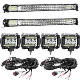 San Young 727636188529 Led Light Bar Kits 2 20 Inch Slim Bars 4 Pod