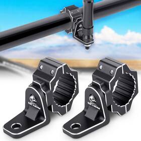 Zj-01823 Skyjdm 2 Pcs Utv Flag Mount Aluminium Heavy Duty 360 Rotating Hole Adjustable Whi