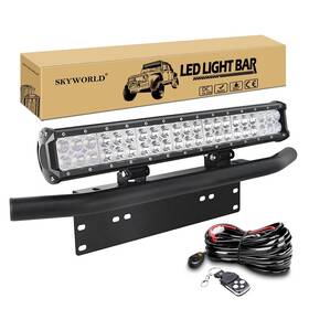 02-126w Skyworld Bk Lkbs Led Light Bar 20 Inch 126w Off Road Driving Lights License Plat