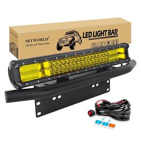 02-7d-288-yl Skyworld Bk Lk002my 20 Inch 288w Car Led Light Bar With 12v Toggle Wiring Harness Kit A