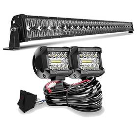 Spead-vmall 750266421377 Dot 5d 52inch 300w Led Light Bar 2x 4inch Cube Pods With Wiring Kit For Pola