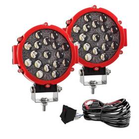 Dy-2p51wred-wir Spead-vmall 2 Pack 7inch Round Led Offroad Pod Lights Bar 51w 5100lm With Mounting Bracke Dy-2p51wred-wir Spead-vmall 2 Pack 7inch Round Led Offroad Pod Lights Bar 51w 5100lm With Mounting Bracke