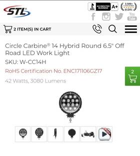 W-cc14h Speedtech Lights 2 Circle Carbine 14 Hybrid Round 6.5 Inch Off Road Led Work And 12v Relays
