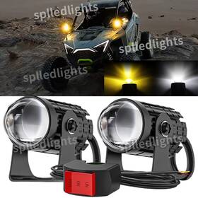 Mj10 Splledlights 2x Mini 120w Led Work Light Pods White And Amber Fit For Can-am Maverick X3