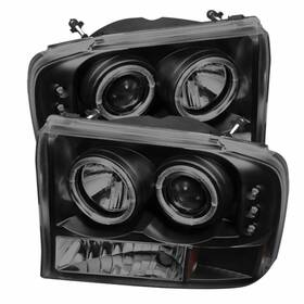 Tlx-spy5078452-cl360a72 Spyder For Ford Excursion 2000-2004 Pair Projector Version 2 Led Halo Black