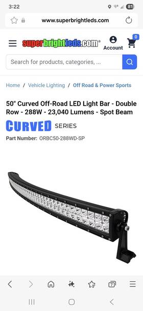 Orbc50-288wd-sp Superbrightled 50 Inch Curved Led Light Bar