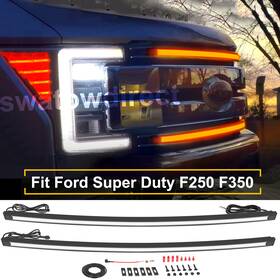 Swatowdirect 769293846114 2x For 2017-2022 Ford Super Duty F250 F350 Led Grill Accent Lights Bar Drl Amber