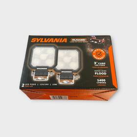 Sylvania 059089528376 Rugged 3 Inch Cube Led Pods 2 Super Wide Flood Lights 1400 Lumens New