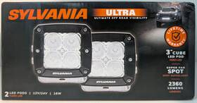 Am334880255 Sylvania Ultra Cube Led Off-road Pod Spotlights 3 Inch Pair - New