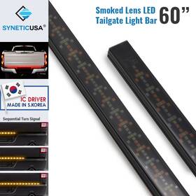 Tail-2835-640-s-sm Syneticusa 60 Inch Tailgate Clear Led Arrow Light Bar Yellow Sequential Turn Signal Flash Brake