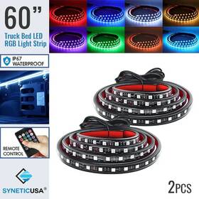 Tbl-5050-90rgb Syneticusa 2 Pcs X 60 Inch Led Pickup Truck Bed Light Strips Bars Rgb Bluetooth Remote Control