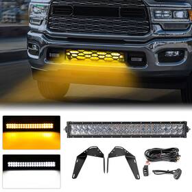 70202017ta Ta 70102049 Amber/white Strobe 22ftft Light Bar With Bumper Mounts And Wire For Ram 2500/3500 19-24