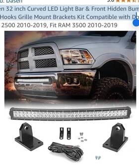 7010200502ta Taous For 10-18 Ram 2500 3500 4500-32ftft Light Bar Bumper Mounting Kit And Tow Hook Mount