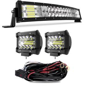 Tvlbsnkn120jg2p18trsfbt Terrain Vision 619317616943 Led Light Bar 22 Inch Curved Off Road With 2pcs 4in 60w Pods