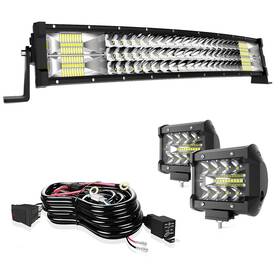 Tv-dy-306wcdtir2pb3ll60-bt-gm Terrain Vision Led Light Bar Curved 22 Inch Triple Row Spot Flood Combo Beam