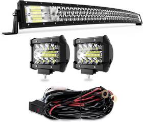 Tvlbsnkn300jg2p18trsfbt Terrain Vision Led Light Bar 52inch Curved Off Road With 2pcs 4in 60w Pods Fog