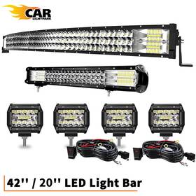 Lj576w306wcdtir4p60wbt Tformersa80 42 Inch 576w Led Light Bar Combo 20 4 Cube Pods Offroad Suv For Ford 42/22