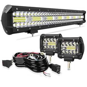 Tiltop 750266640655 23 Inch 480w Triple Row Spot Flood Combo Road Light Bar 2pcs 60w 4inch Led Po