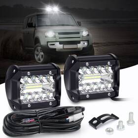 9071223 Tsuinz 2pcs 60w Automotive Led Work Light Bars With Switch Wiring Harness Kit 4inch