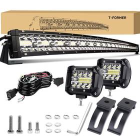 Tulade 423771492333 Led Light Bar T-former Curved 32 Inch Triple Row 585w Flood Spot Combo Beam O