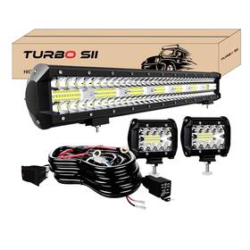 Turbo Sii 750266640563 - 20 Inch Led Light Bar 420w Triple Row 42000lm Spot Flood Combo Of
