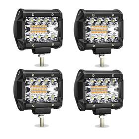 Tur-4p60wtirdulclor Turbo Sii 4 Inch 60w Led Pods Light Bar Amber White 6 Mode Work