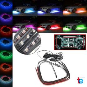 Tr42736 Turitrade 4 Pcs 8 Color Rgb Car Truck Underglow Under Body Neon Accent Tube Lights Led Kit