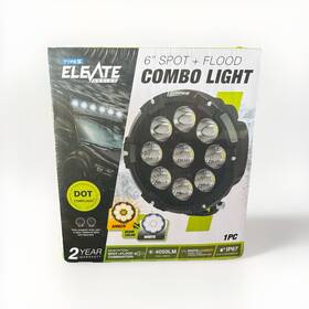 Type S 840005343937 - Elevate 6 Inch Spot Flood Combo Beam Pod Light Dot Compliant Sealed