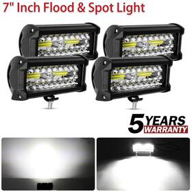 10099632tcp74kl Uni-shine 4x 7ftft Led Work Light Bar Spot Flood Pods Offroad Driving Atv 4wd Truck 20000lm