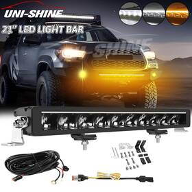 Uni Shine 58-zh-21inch Xz 21inch Led Light Bar Whiteamber Drl Wire Driving Fog Lamp Suv Truck Offroad Utv