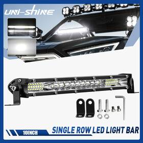 Uni-shine 644824831329 10 Inch 450w Led Work Light Bar Combo Spot Flood For Can-am Polaris Rzr Utv Atv
