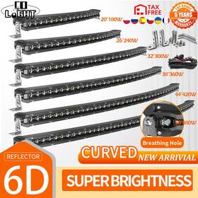 69306 Uni-shine Curved Slim Led Work Light Bar 6d 50 Inch For Driving Truck 4x4 4wd Atv