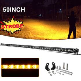 961020z Uni-shine Amber White Strobe Led Work Light Bar Spot Flood Combo Suv Atv Offroad 4x4 Truck