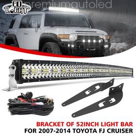 9631tc52zh Uni-shine For 07-13 14 Toyota Fj Cruiser 52 Inch Led Light Bar Combo Roof Mount Bracket Wire