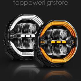D091-6 Uni-shine 2x Round 9inch Led Driving Work Light Spot Flood Pods Offroad Suv Truck Fog Lamp