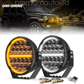 Fd-f016 Uni-shine Round Led Offroad Lights 9 Inch 650w Spot Driving Light Pods Dual Drl