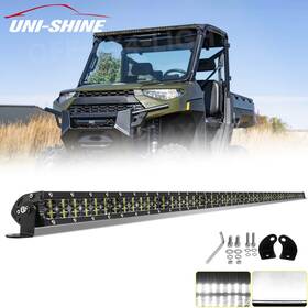 Fk-10l-7-tyd Uni-shine 52ftft Led Light Bar Roof Windshield Spot Flood For Dodge Ram 1500 2500 3500 09-18