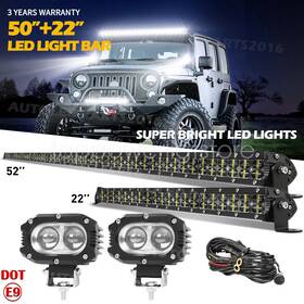 Vw670 Uni-shine 52 Inch 4 Led Light Bar Spot Flood Offroad For Jeep Wrangler Jk Yj Tj Cj Lj Driving