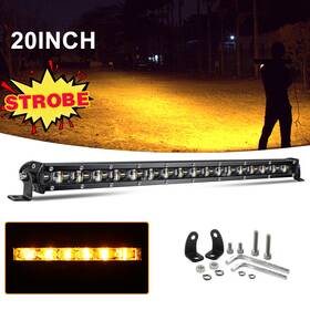 9610zbs20 Unishine 6d 20 Inch Amber White Strobe Led Work Light Bar Offroad Truck Ute 4wd Atv Utv