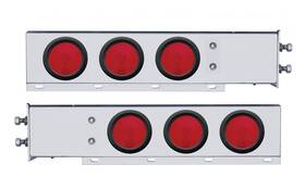 22358 United Pacific 2 Inch Bolt Pattern Stainless Spring Loaded Light Bar With Six 4 Lights And Grommets