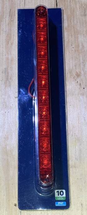 38943 United Pacific 10 Led 9-in Stop Turn And Tail Light Bar Only - Red Led/red Lens