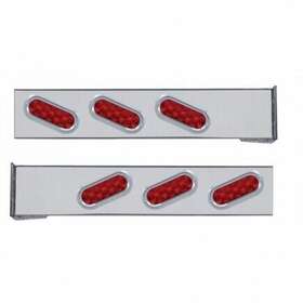 61483 United Pacific 10 Led Chrome Flange Mount Rear Light Bar Oval Design Red Bulb Color