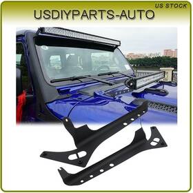 Us160799d01 Usdiyparts-auto For Jeep Wrangler Jl 18-19 Pair A-pillar Led Light Bar Mount Bracket 52 Inch