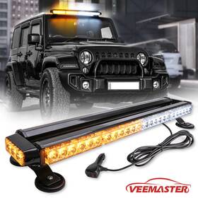52031wy Vee Led Emergency Strobe Rooftop Double Side Light Bar Traffic Advisor -amber&white
