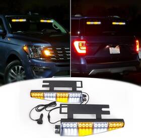 52046wy Vee 2 In 1 Led Emergency Dash Strobe Light Bar Front/rear Windshield Safety Flashing