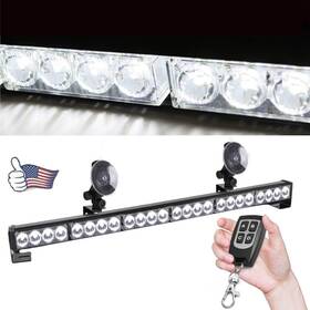 29d6wy Veemaster 27 Inch Led Strobe Light Bar White Windshield Traffic Advisor Emergency Warning